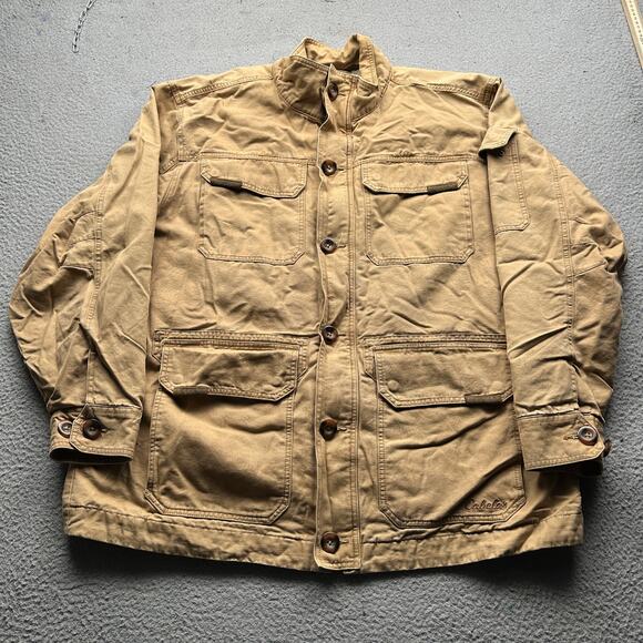 Cabelas Canvas Barn Chore Coat Jacket Mens 2XL Button Zip Sherpa Lined Brown - Picture 1 of 13